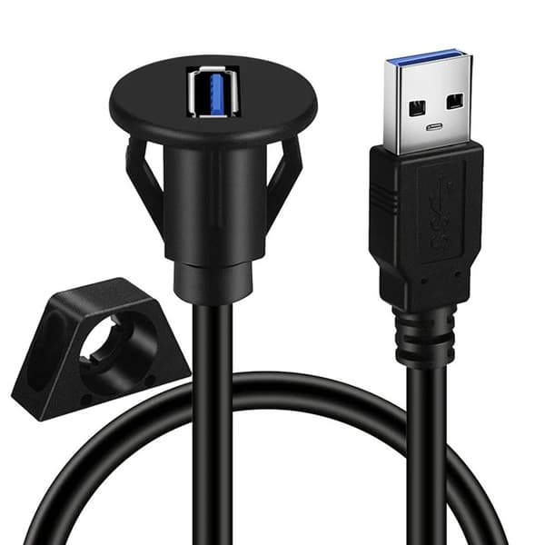 Bil Lastbil Båt Motorcykel Instrumentbräda Förlängningskabel Panelmontering USB 3.0 Sladd