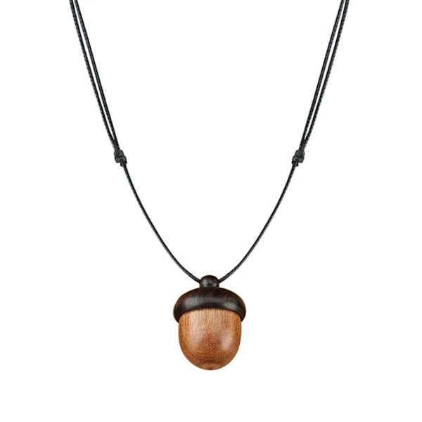 Halsband med berlock i form av ett önskebrev i ebenholts, vintage, kan skruvas isär i Gawu-box, justerbar kedja, hängande ornament