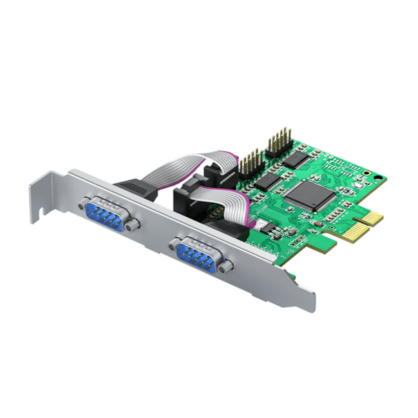 Pcie till två seriella portar RS232-gränssnitt Industriell kontroll Dator expansionskort Datoradapter PCI-E seriellt kort