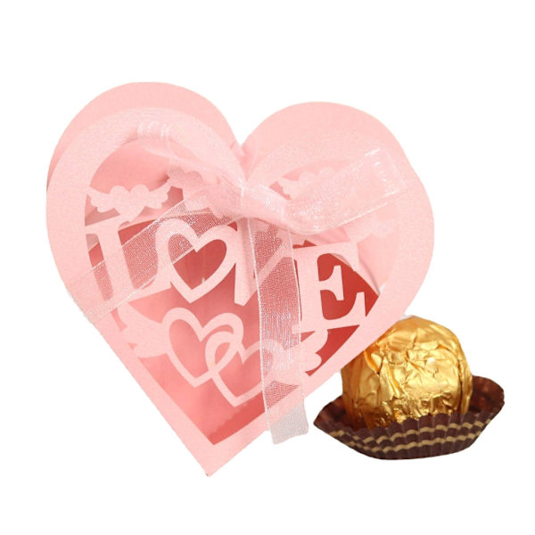 50st kakor förpackningslåda Alla hjärtans dag godis förpackning choklad godis lådor Presentförpackning ihålig hjärta godis låda White