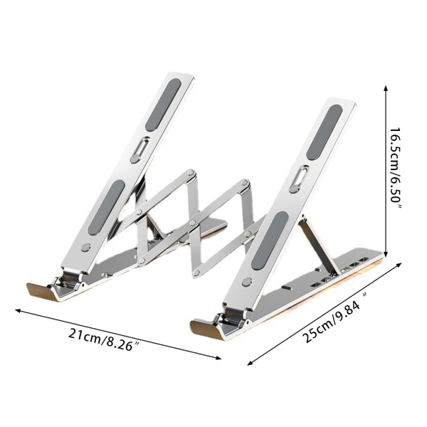 Tabletter Fäste Aluminiumlegering Silikon Halkfri värmeavledning Vikbar hållare Bärbar datorstativ Bärbar stativ