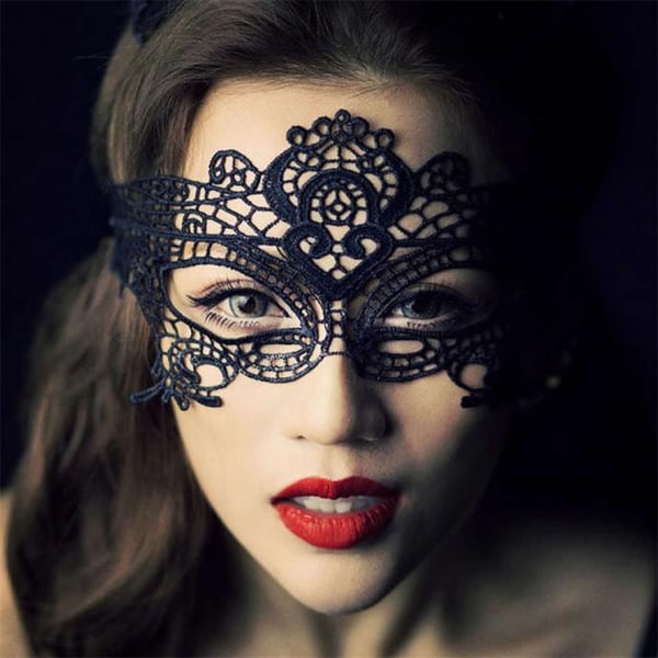 Sexiga kvinnor Queen Mask Spets Hollow Flower Party Mask Eye Maskerad Mask