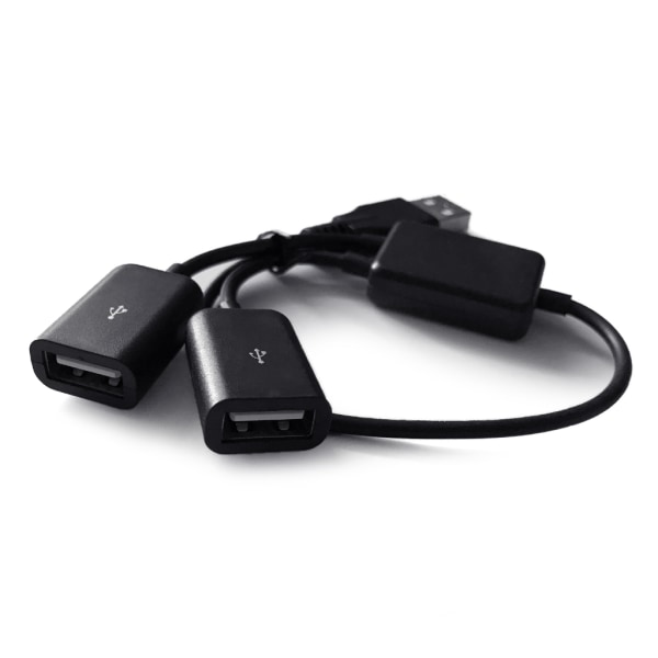 USB Splitter Y-kabel USB 1 hane till 2 hona förlängningssladdkontakt Dubbel USB port Extender Hub Dataladdare Adapter