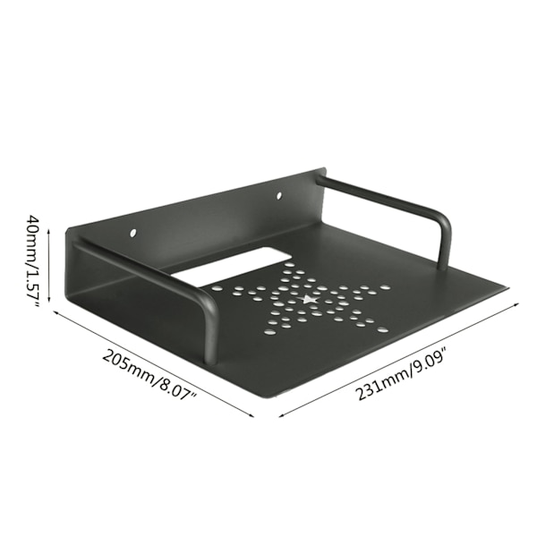 Väggmonterad Svart Förvaringshylla Aluminium Enkellager TV Box Router Set-top Boxar Stativ Hållare Rack Hållare Ställ