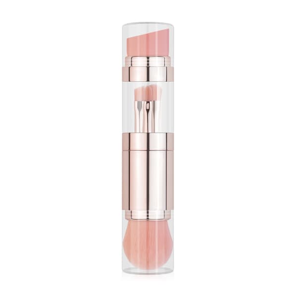 Rejse Kabuki-makeupbørste til foundation, blush, bronzer og pudder, udtrækkelig
