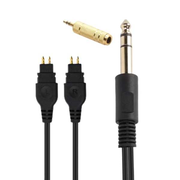 6,35 mm til 2-pinners hodetelefonkabel for HD580 HD600 HD650 HD565 HD58X hodetelefoner, slitesterk og fleksibel, 3,5 mm plugg inkludert