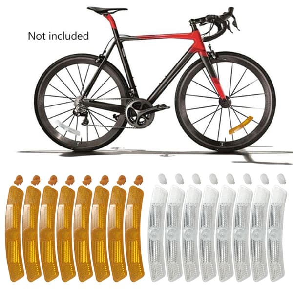 8 stk. cykelreflekser, hjulegerreflekser til cykling White