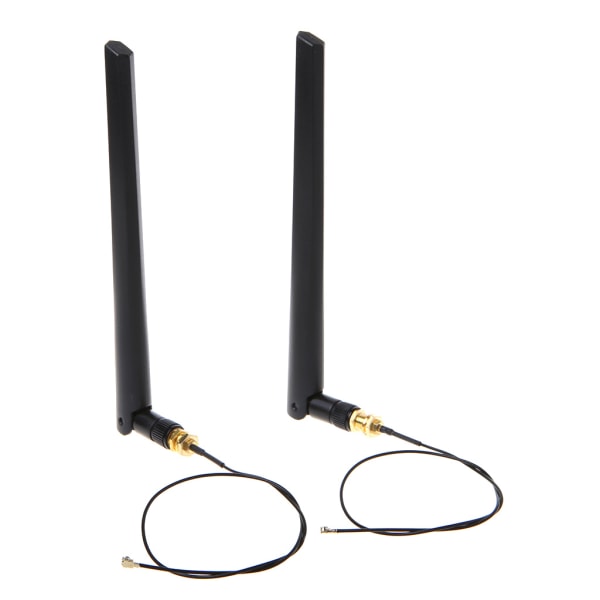 2 x 6dBi 2.4GHz 5GHz Dual Band WiFi Router Nätverkskort RP-SMA Antenn 2 x U.fl IPEX-kabel N8S5