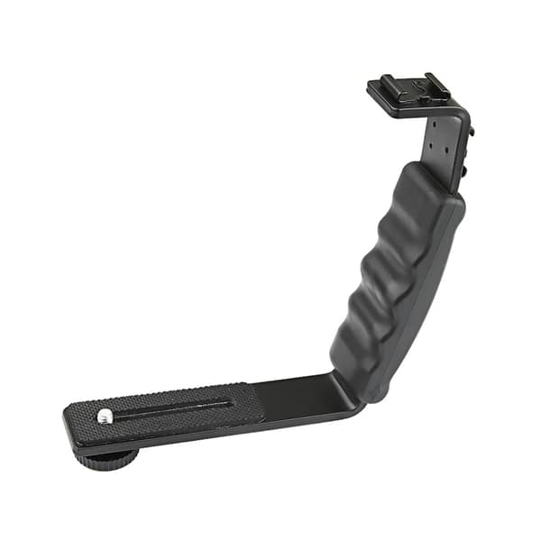 Håndtagsgreb L-Type Beslag med Cold Shoe 1/4'' Adapter Stand til Smooth Q2 4 OSMO Mobile 3 Gimbal Stabilisator