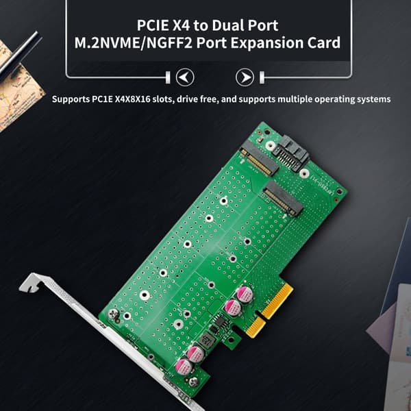 Høyhastighetskoblinger PCIe4.0x4 til M.2 NVMe og NGFF SSD Adapterkort