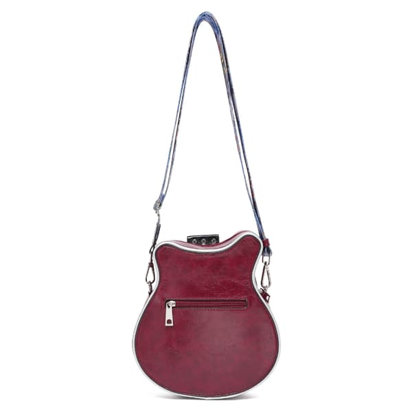 Elegant Gitarrinspirerad PU-läder Crossbody-väska Axelväskor för Konserter Blue