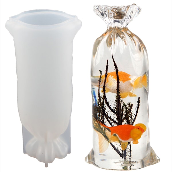 för Creative 3D Goldfish Lucky Bag Silikonform Form Harts Epoxi Form Jul Halloween Dekor Hem Ornam