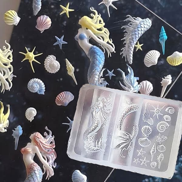Silikoneform til håndværk, Oceanisk Tema til Resin Smykker, 2 Stykker