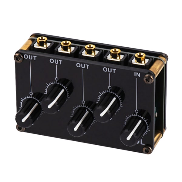 Mini 4-kanals stereolinjemixer 1in4ut för Live Studioinspelning Lågt brus Liten & Sofistikerad Audio Passiv Mixer