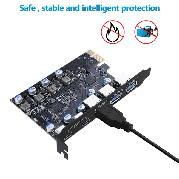 USB 3.0 PCIE 4.0 x16 Kort PCIE USB3.0 Adapter USB Controller Kort til PC