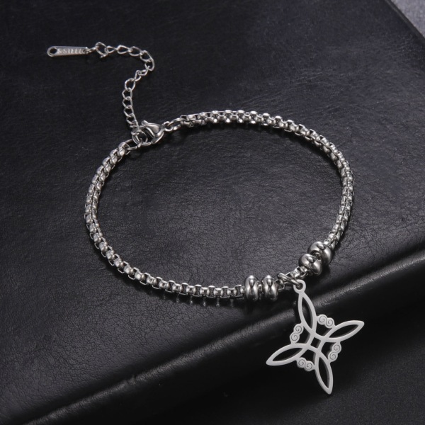 Häxknutarmband För kvinnor Rostfritt stål Material Knot Wiccan Symbol Armband Justerbart armband Smycken Presenter