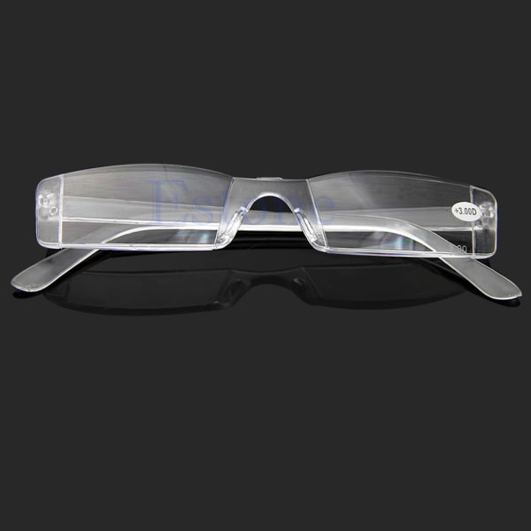 Glasögon genomskinliga båglösa läsglasögon för case Presbyopia 3,00 dioptri