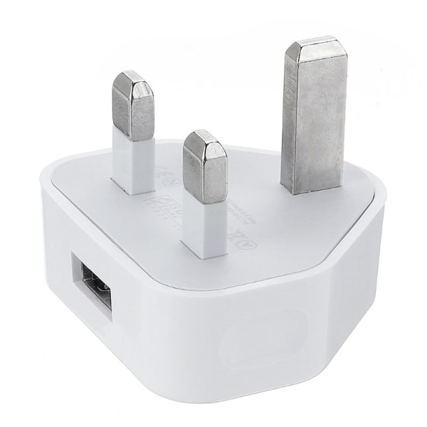 UK Type-C USB -laddare 5V1A Vägg 3-stifts power UK Travel Adapter Plug Replacement for Mobile Phones