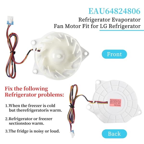 Förångarmotor Kylskåpsfläkt Ersättningskomponent för EAU64824806 Kylskåp