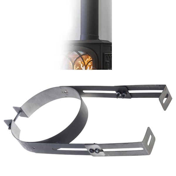 Multifunktionelle skorstensrørsklemmer, justerbart rustfrit stål, 150 mm, sort