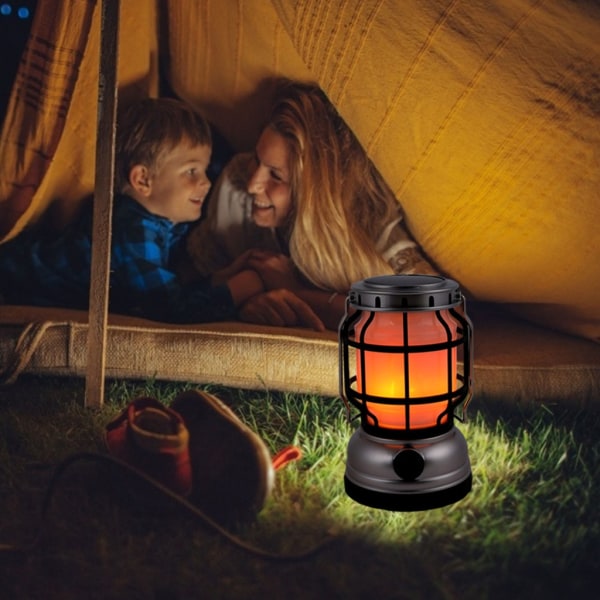 COB tältlampa LED bärbar lykta campinglampa Vattentät utomhuslyktor Arbetsljus ABS-material Campinglyktor Red Solar model