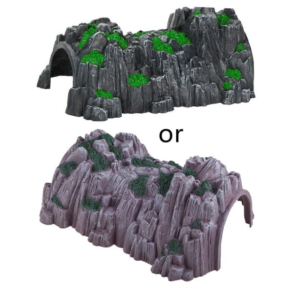 Realistisk hulesimulering klippetunnel til børnetogbane layout kagepynt