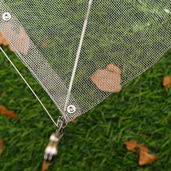 Utomhuscamping Mini Campfire Fire Pit Rack Rostfritt stål hopfällbart mesh Mesh large