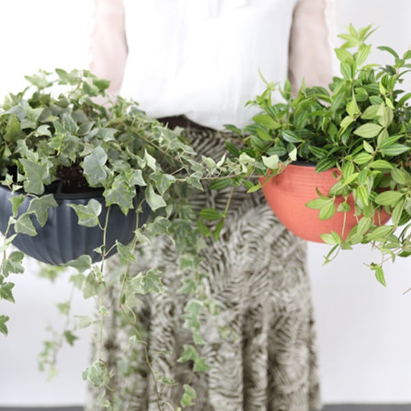 Hängande planteringskruka halvcirkelformad blomkruka Självabsorberande växthållare Trädgårdsdekor Blue