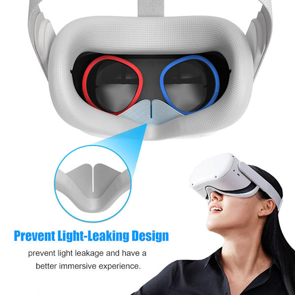 Enkelt att installera Silikonskyddsglasögon Bärbara ersättningsheadset Lins Anti-Scratch Ring Hållbar för Oculus Gray