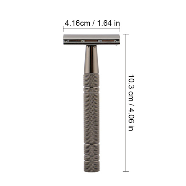 Bärbar klassisk dubbelkantssäkerhet för rakhyvel Premium handhållen män metall för rakhyvel med 10 st påfyllningsblad för all hud Rose gold