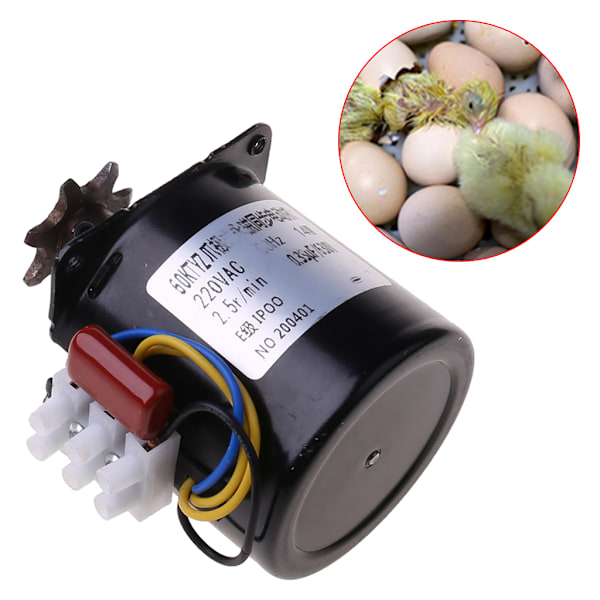 Äggkläckningsmaskin Motor Synkronmotor för Kycklingar Ankor Gås Äggkläckning
