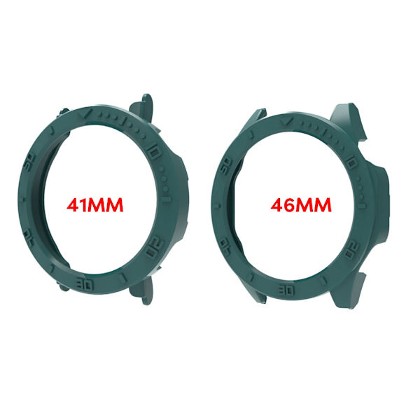 Stötsäkert case kompatibelt för GT4 41/46 mm ramskydd stötfångare Cover Reptåligt hårt PC-hus Hud Pine needle green 41MM