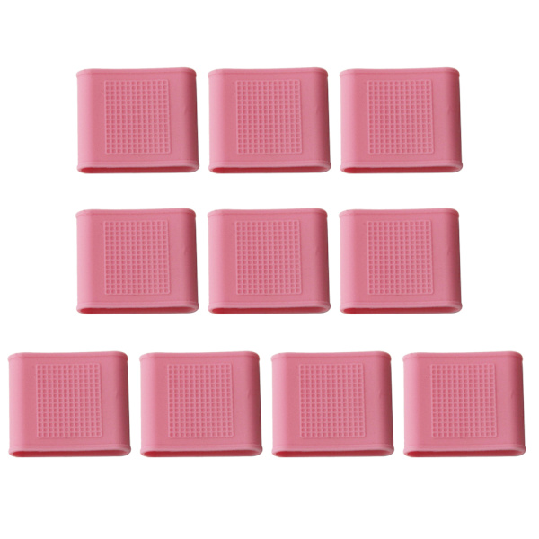 10 st / set Finger silikon för skydd Skydd för fingerstöd kompression, finger för skydd för alla spor Pink