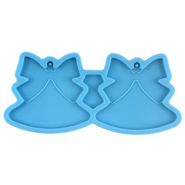 3D Bow-Bell Örhänge Molds Jul Form DIY Hartshänge Smycken Verktygsmaterial Non-stick Blue