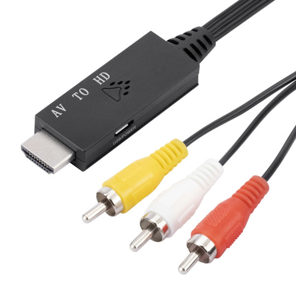 High Definition RCA till HDMI-kompatibel omvandlarkabel AV till HDMI-kompatibel omvandlare 1080P- 60HZ/720P 60HZ Output