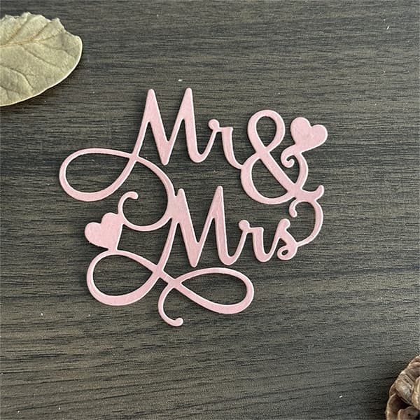 Karbonstål Kutte Dies Hjerte Mr Mrs Die Cuts Prege Stensiler Former
