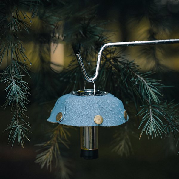 Varm atmosfär Dekorativt ljus Pu Läder Lampskärm Cover Campingtillbehör Design i ett stycke LED Spotlight Protectiv Smog blue