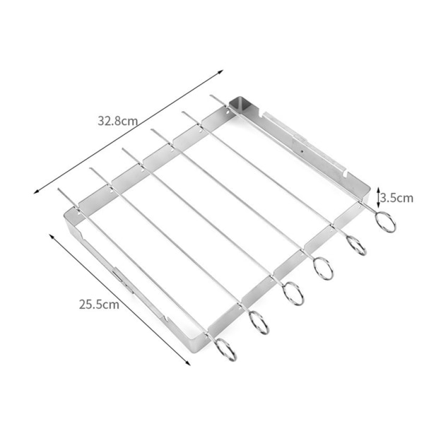 BBQ Kebabställ Grillspett och set Grillställ i rostfritt stål med 6 BBQ-spett Återanvändbara BBQ- set B
