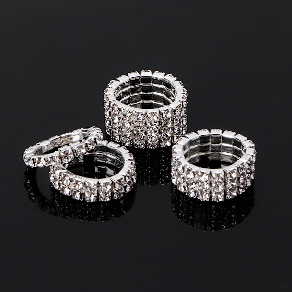 Elastisk ring Fashionabla Stretch Kristall Inläggningar Finger Ringar Unik Förlovning Bröllopslöfte Knuckle Ring Smycken Present null - 3 rows