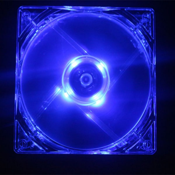 1st 8 cm dubbel bländare Flerfärgad tyst LED-dator för case PC kylfläkt 12V 4Pin kylfläkt B