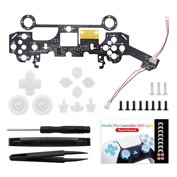 Flerfärgade Belysta D-pad Tumspakar Ansiktsknappar LED-Kit för Handkontroll 8 Färger 5 Lägen för Touch Control Classica