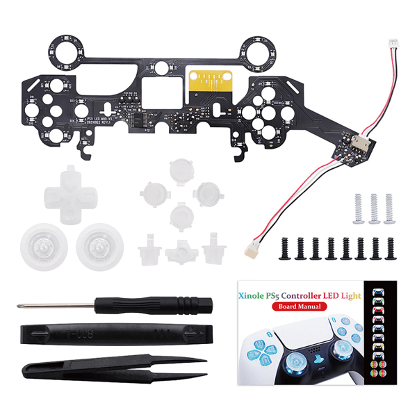 Multi-farvede belyste D-pad Thumbsticks Face Buttons LED Kit til Controller 8 Farver 5 Modes til Touch Control Classica