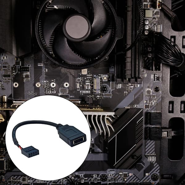 9-stifts till Typ E Moderkort Header-kabel med främre Typ C-portstöd