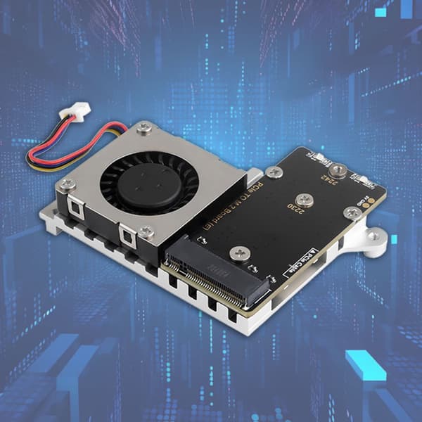 PCIe til M.2 Udvidelseskort med SSD Køleventilator Support til Raspberry Pi 5