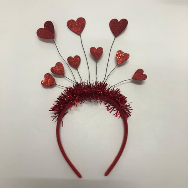 Glitter Hjerte Hårbøyle Valentinsdag Hårbøyle Sceneopptreden Hodeplagg Red