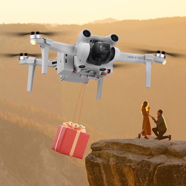 Drone Airdrop-enhet inklusive landningsställ för Mini 3 Pro för leverans av bröllopsförslag och räddningsenhet