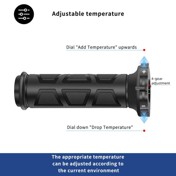 Ergonomisk ATV Styr Varmesystem 4 Tilstande 12V Opvarmede Håndtag Universal