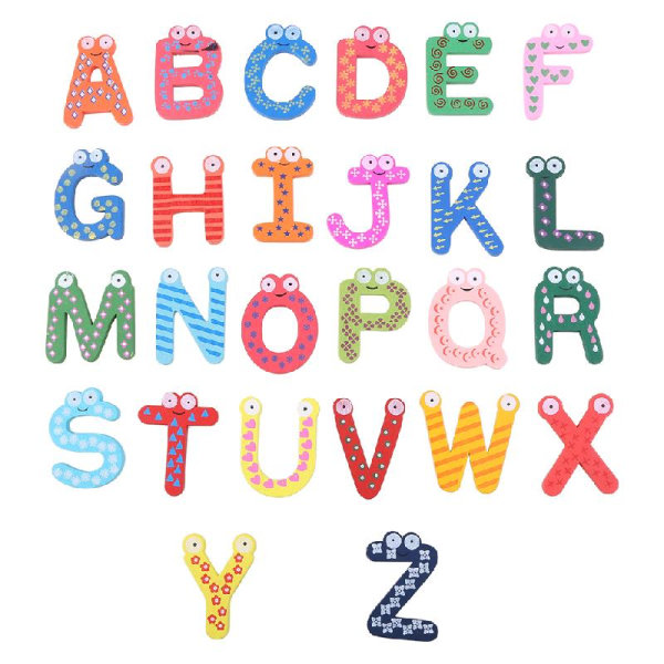 26 magnetiska bokstäver för toddler ABC Lärande alfabetet Leksaker för barn Bebisar Kylskåpsmagneter White Board Inlärning i förskola