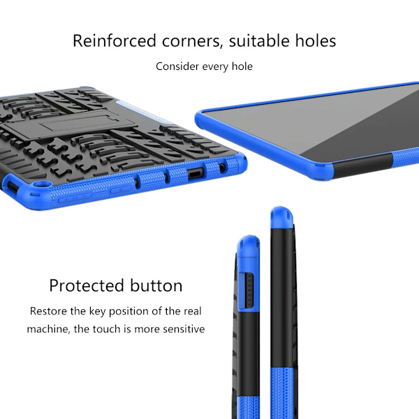 10,1" för Case for Fire HD- 10/10 Plus 2021 Heavy Duty Rugged helkroppshybrid Stötsäker droppe för cover för Black HD10