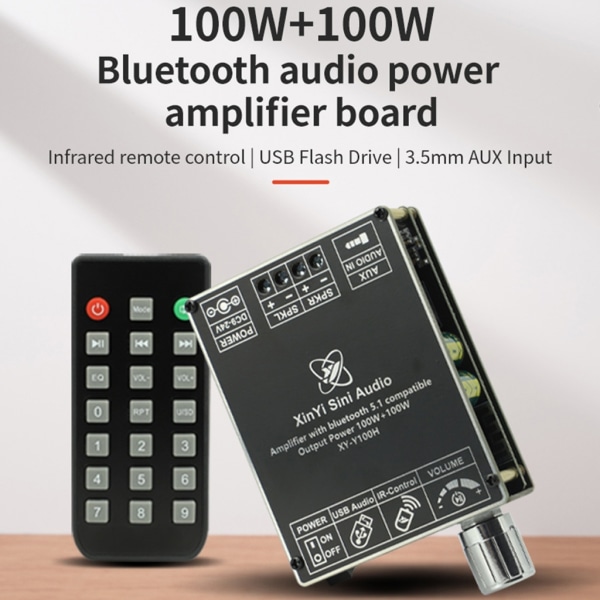 XY-Y100H power 2CH fjärrstyrd digital power 100W+100W för hemmabio